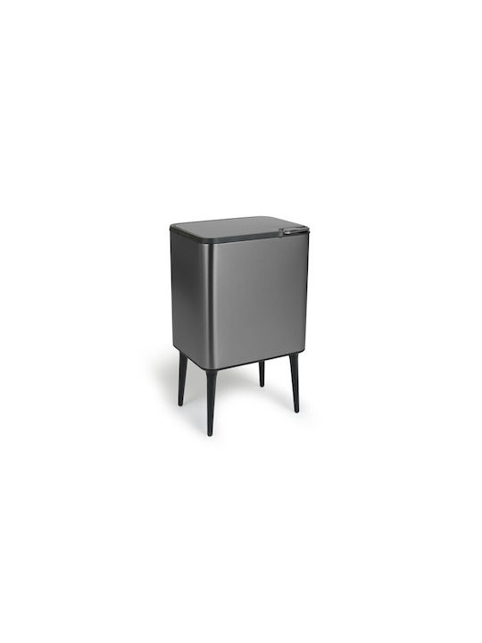 Abfalleimer Recycling Metallisch Gray 36Es 1Stück