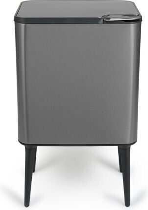 Metallic Recycling Bin Push Grey 36L