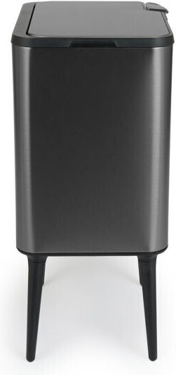 Metallic Recycling Bin Push Grey 36L