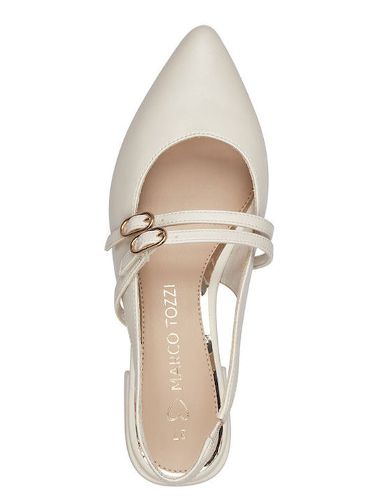 Pumps mit Riemchen Beige