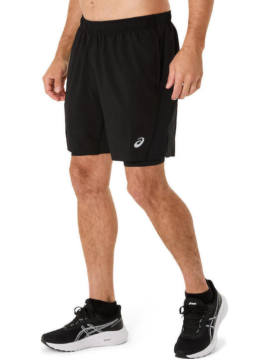 ASICS Core 2-in-1 Sport Herren Shorts Schwarz