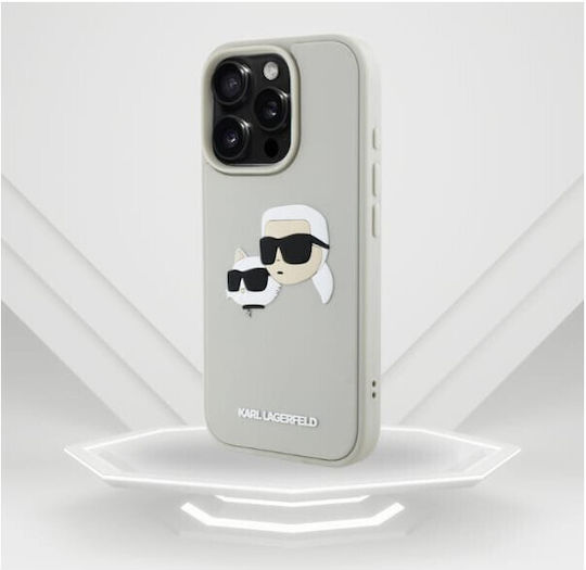 Karl Lagerfeld 3d Rubber Umschlag Rückseite Beige (iPhone 16 Pro)