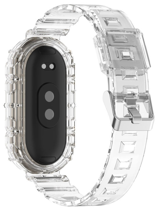 Xiaomi Smart Band 9 9 Nfc Glacier Metal Buckle Ενσωματωμένη Ζώνη Ρολογιού Tpu Διαφανές Λευκό
