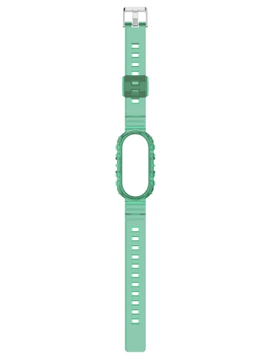 Xiaomi Smart Band 9 9 NFC Gletscher Metallverschluss Integriertes TPU Transparentes Grünes Uhrenarmband