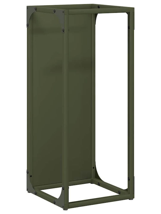 vidaXL Inox Ράφι Αποθήκευσης Ξύλων 25x25x60cm Πράσινο
