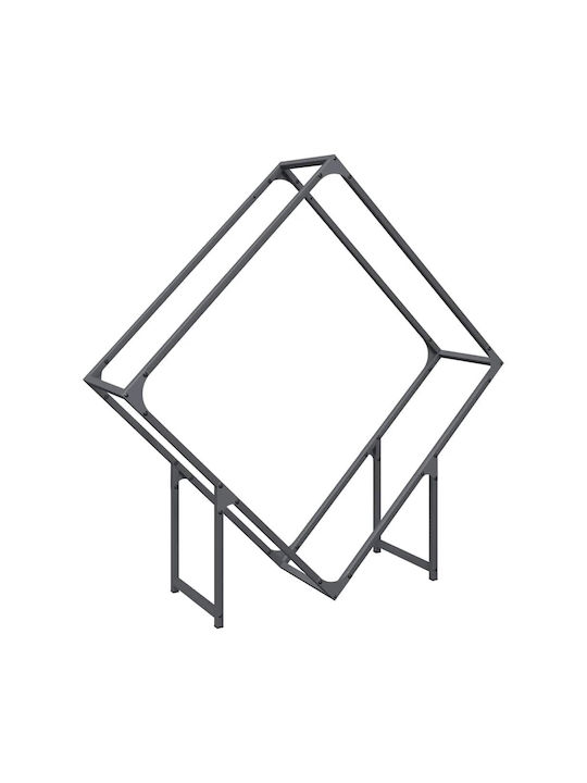 vidaXL Inox Ράφι Αποθήκευσης Ξύλων 100x25x100cm Γκρι