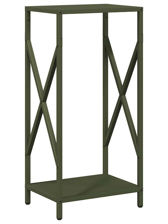 vidaXL Inox Ράφι Αποθήκευσης Ξύλων 34x25x70cm Πράσινο