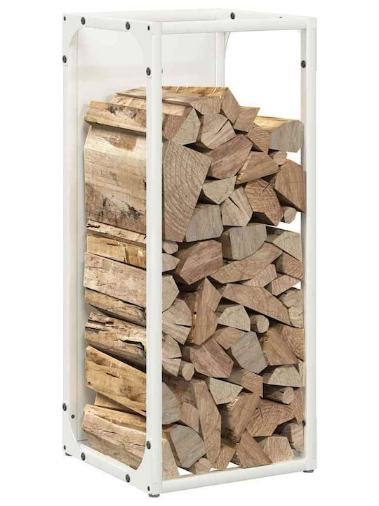 vidaXL Inox Ράφι Αποθήκευσης Ξύλων 25x25x60cm Λευκό