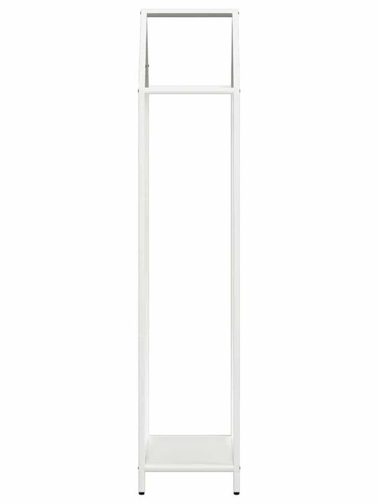 vidaXL Lemn de foc Inox Raft Depozitare lemne 40x25x120cm Alb