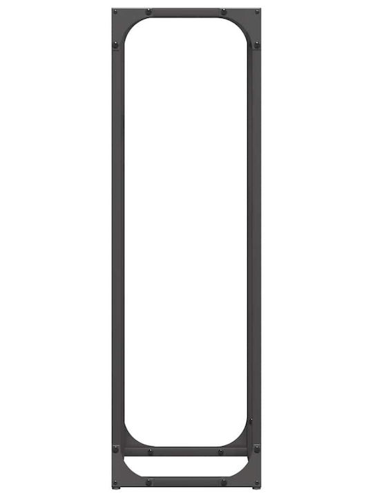 vidaXL Lemn de foc Inox Raft Depozitare lemne 25x25x80cm Negru