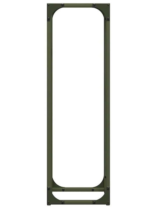 vidaXL Inox Ράφι Αποθήκευσης Ξύλων 25x25x80cm Πράσινο