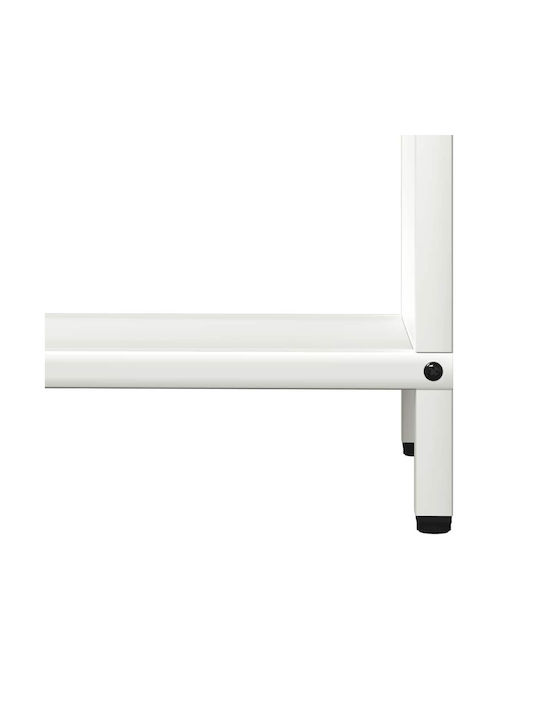 vidaXL Inox Ράφι Αποθήκευσης Ξύλων 60x25x60cm Λευκό