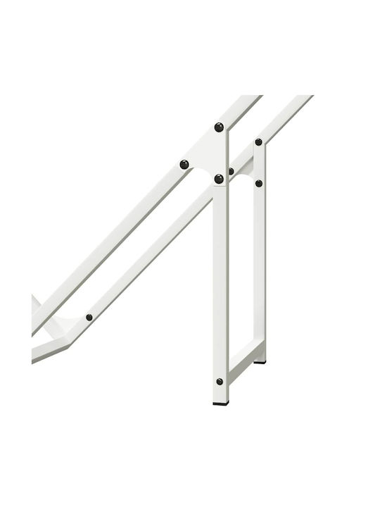 vidaXL Inox Ράφι Αποθήκευσης Ξύλων 100x25x100cm Λευκό