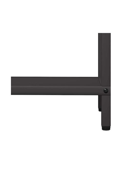 vidaXL Inox Ράφι Αποθήκευσης Ξύλων 60x25x60cm Μαύρο
