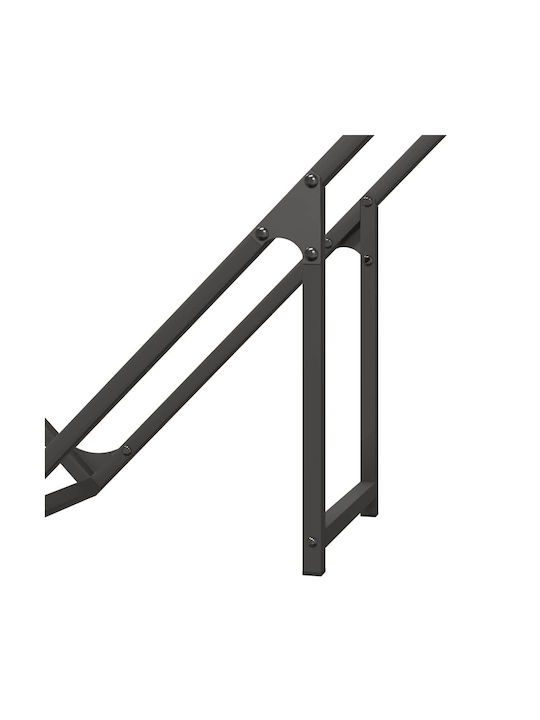 vidaXL Inox Ράφι Αποθήκευσης Ξύλων 100x25x100cm Μαύρο