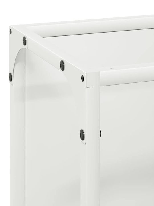 vidaXL Inox Ράφι Αποθήκευσης Ξύλων 25x25x80cm Λευκό