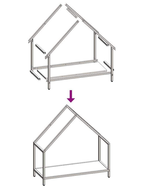 vidaXL Inox Ράφι Αποθήκευσης Ξύλων 60x25x60cm Λευκό