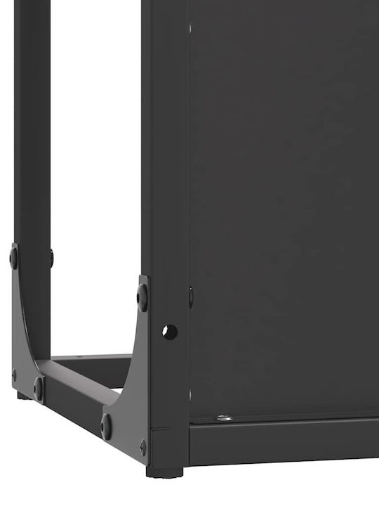 vidaXL Lemn de foc Inox Raft Depozitare lemne 25x25x80cm Negru