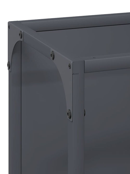 vidaXL Inox Ράφι Αποθήκευσης Ξύλων 25x25x80cm Γκρι