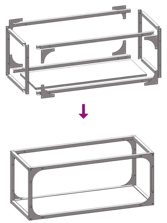 vidaXL Inox Ράφι Αποθήκευσης Ξύλων 25x25x60cm Πράσινο
