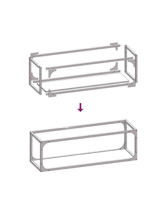 vidaXL Inox Ράφι Αποθήκευσης Ξύλων 25x25x80cm Πράσινο