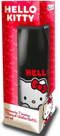 Coriex Παιδικό Παγούρι Hello Kitty Ανοξείδωτο Μαύρο 500ml