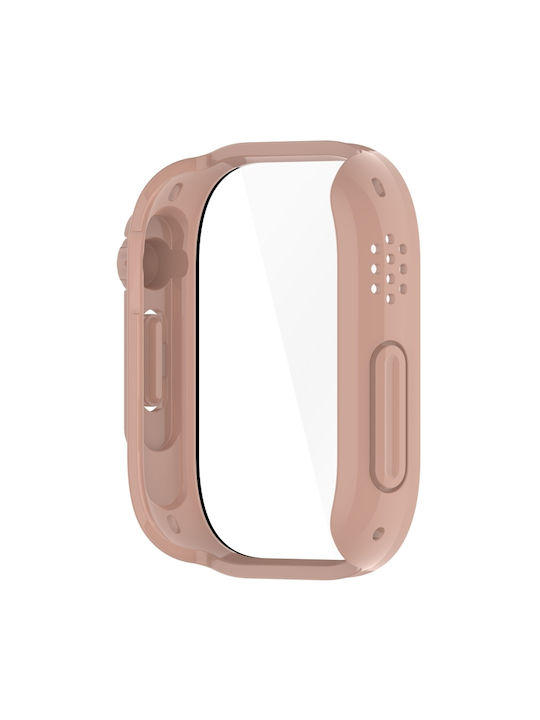 Tempered Film Plastic Case in Burgundy color for Redmi Watch 5 Active