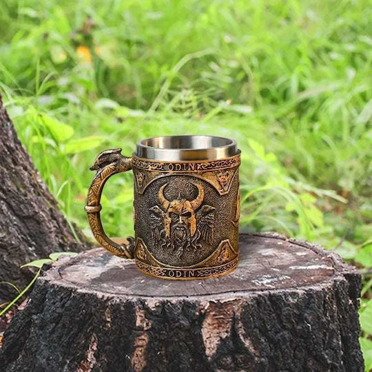 Cup Mug Beer Tea Coffee Water Norse Mythology God Odin Dark Shade 330ml