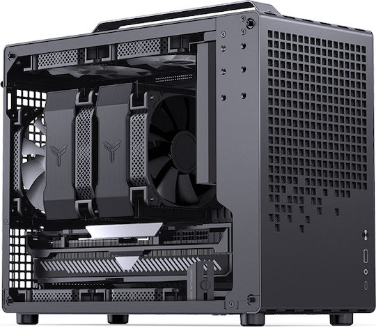 Jonsplus Z20 Gaming Mini-Turm Computergehäuse mit Seitenfenster Schwarz