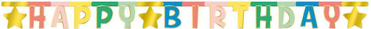 Letter Banner Happy Birthday Retro Μήκος 160cm