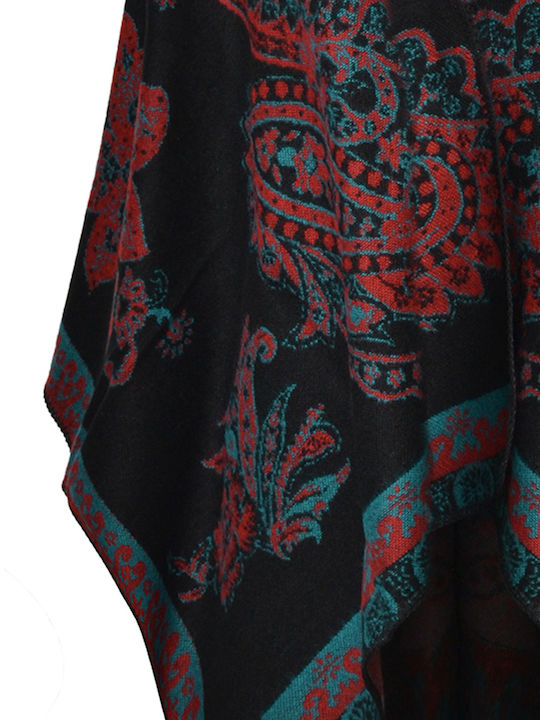 Burgundisch Damen Poncho