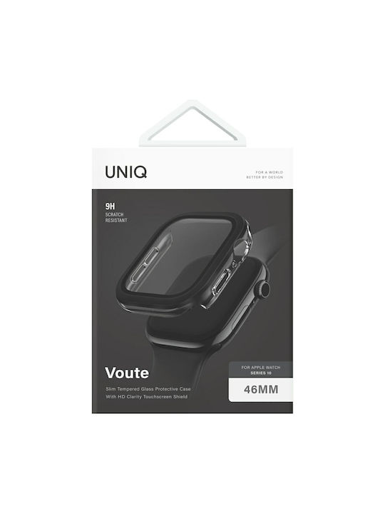 Carcasă Uniq Voute pentru Apple Watch Seria 10 46mm Sticlă Călită Negru