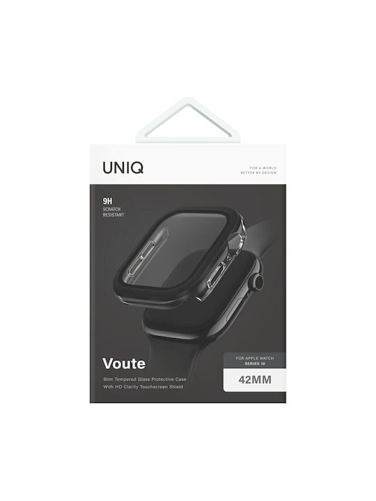 Uniq Voute Case Apple Watch Series 10 42mm Tempered Glass Black