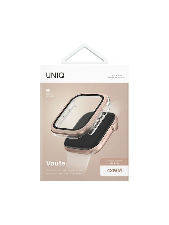 Carcasă Uniq pentru Apple Watch Seria 10 42mm Sticlă Călită Rose Gold