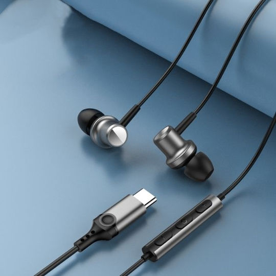 Beline Sk193 In-Ear Freisprecheinrichtung Kopfhörer mit Stecker USB-C Schwarz