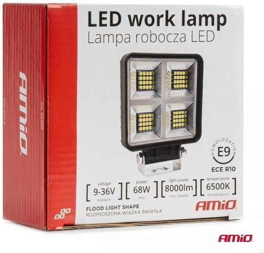 Amio Square LED Work Light 68W 9-36V 8,000lm 6,500K AWL59 Amio 1 Piece 04200/am