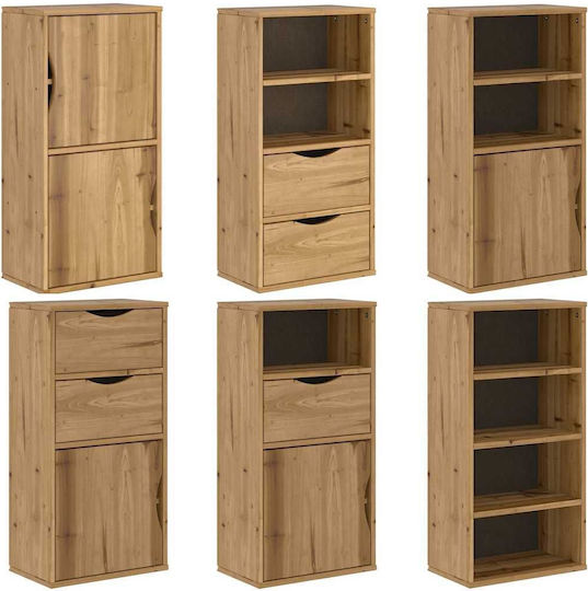 Sideboard made of Solid Wood with Drawers Coffee 40x24x79cm