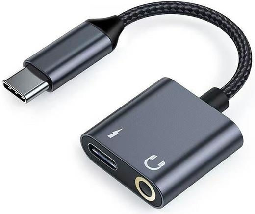 Beline USB-C Splitter Adapter zu USB-C/3,5mm Klinke 60W Schwarz DAC BLNAA01
