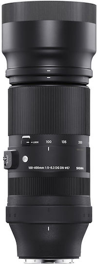 Sigma Full Frame Φωτογραφικός Φακός 100-400mm f/5-6.3 DG DN OS Contemporary Tele Zoom για Sony E Mount Μαύρος