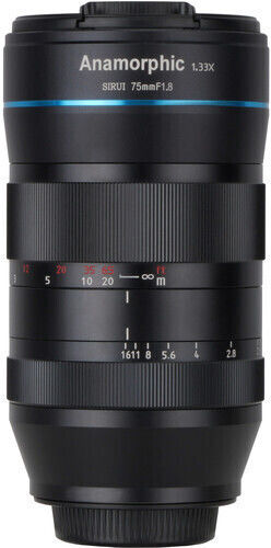 Sirui Crop Kameraobjektiv 75mm F/1.8 1.33x Anamorphic Standard-Zoom für Sony E Mount Black