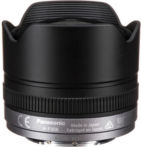 Panasonic Crop Camera Lens Lumix G 8mm f3.5 Fisheye for Micro Four Thirds (MFT) Mount Black
