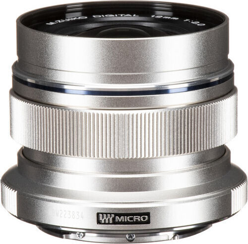 Olympus Crop Kameraobjektiv M.Zuiko Digital ED 12mm 1:2.0 Weitwinkel für Micro Four Thirds (MFT) Mount Silver