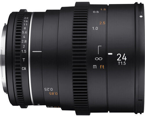 Samyang Cadru complet Obiectiv Foto 24mm T1.5 VDSLR MK2 Cine Fix pentru Montura Fujifilm X Black