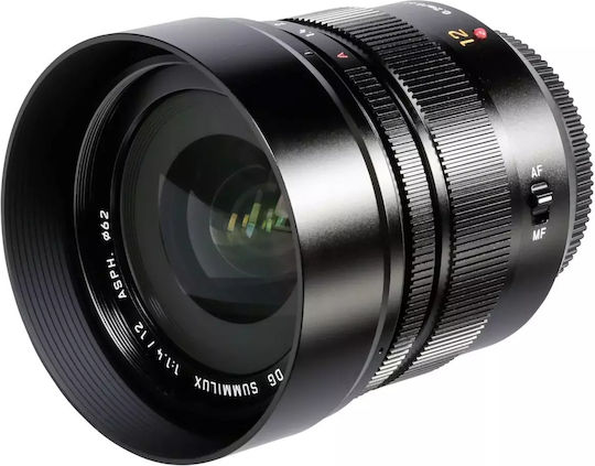 Panasonic Crop Camera Lens Lumix G Leica DG Summilux 12mm /f1.4 Asph. Wide Angle for Micro Four Thirds (MFT) Mount Black