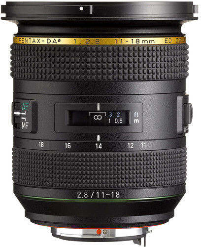 Pentax Crop Φωτογραφικός Φακός HD DA* 11-18mm f/2 8 ED DC AW Ultra-Wide Zoom για Pentax K Mount Μαύρος