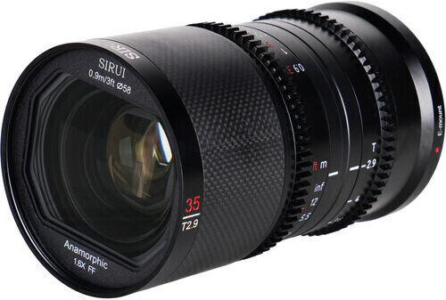 Sirui Full Frame Camera Lens Saturn 50mm T2.9 1.6x Carbon Fiber Full-Frame Anamorphic for Sony E Mount Black