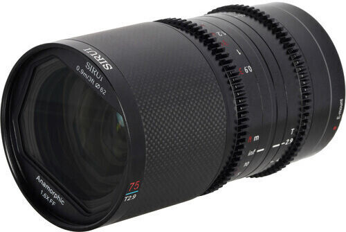 Sirui Full Frame Camera Lens Saturn 75mm T2.9 1.6x Carbon Fiber Full-Frame Anamorphic for Leica L Mount Black