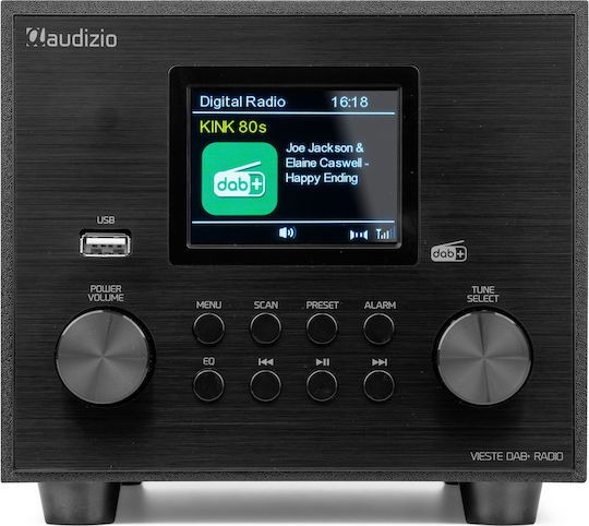 Audizio Vieste Επιτραπέζιο Ραδιόφωνο Ρεύματος DAB+ με Bluetooth και USB Black