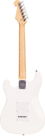 SX Guitars ED-1 White Chitară Electrică cu SSS Configurație Doze Albă cu Husă