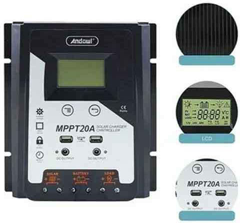 Andowl Ρυθμιστής Φόρτισης Φωτοβολταϊκών 30amber Mppt 20a Solar Charge Controller
